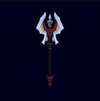 Scandinavian nordic battle axe, skyrim, battleaxe vector