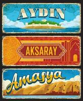 aydin, Aksaray y amasya Illinois provincias de Turquía vector