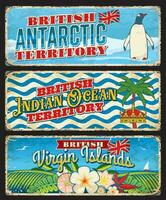 Virgin Islands, Antarctic, Indian Ocean regions vector