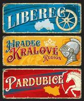 pardubice, hradec kravole, líberez checo regiones vector