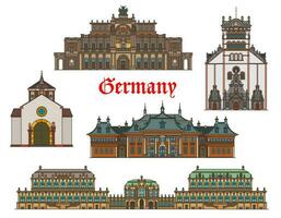 Alemania arquitectura edificios en Dresde, trier vector
