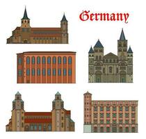 Germany buildings in Trier, Hildesheim and Linz vector