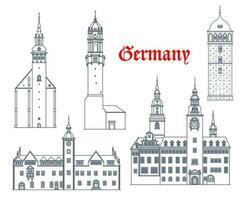 Germany buildings, Schneeberg, Freiburg, Chemnitz vector