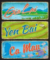 gia lay, yen bai y California Mau Vietnam región platos vector