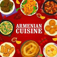 Armenian cuisine meals menu cover page template vector