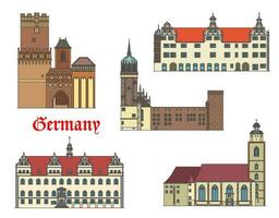 Lutherstadt Wittenberg, Torgau, Germany buildings vector