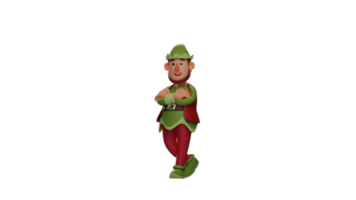 3d Illustration. maßgebend Elf 3d Karikatur Charakter. Elf stand auf oben während zitieren. Elf lächelte wie er gepredigt das Situation um ihn. 3d Karikatur Charakter png