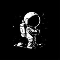 Astronaut - Black and White Isolated Icon - Vector illustration