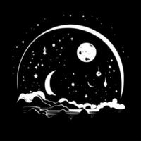 Celestial, Black and White Vector illustration