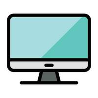 Monitor Computer Screen, TV Color Vector, Monitor Flat Icon, Desktop Computer Illustration, Digital Screen Monitor Set For Multimedia Purposes vector