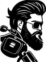 Biker - Black and White Isolated Icon - Vector illustration