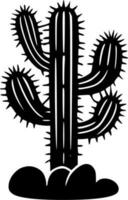 Cactus - Black and White Isolated Icon - Vector illustration