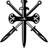 Medieval crossed swords 1214069 Vector Art at Vecteezy