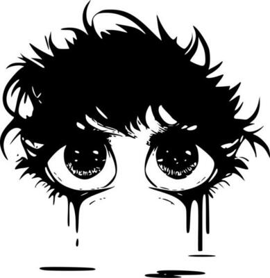 Eyes - Black and White Isolated Icon - Vector illustration
