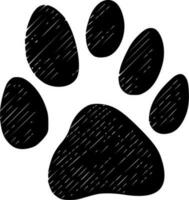 Paw, Black and White Vector illustration