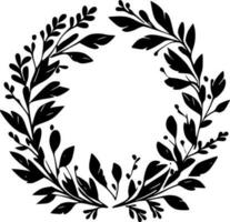 Wreath, Black and White Vector illustration