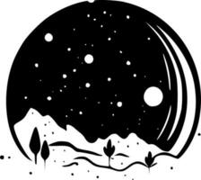 Celestial, Black and White Vector illustration