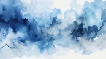 Inquisitively Watercolor shades cloudy and defocused Cloudy Blue Sky Establishment. Illustration, photo