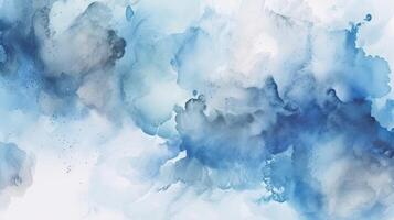 Inquisitively Watercolor shades cloudy and defocused Cloudy Blue Sky Establishment. Illustration, photo