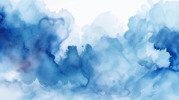 Inquisitively Watercolor shades cloudy and defocused Cloudy Blue Sky Establishment. Illustration, photo