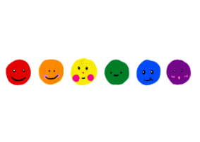 Smile happy rainbow  oil paint brush  style face.LGBT  Pride month watercolor texture concept png