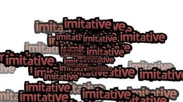animated video scattered with the words IMITATIVE on a white background