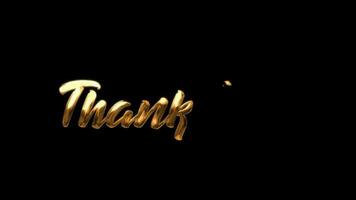 Thank You Handwritten Animated Text in Gold Color. Great for Acknowledgments Videos, Acknowledgments Cards, Ending Videos