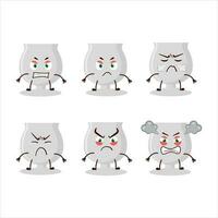 Silver trophy cartoon character with various angry expressions vector