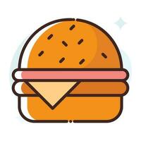 hamburguesa vector llenar contorno icono.simple valores ilustración stock.eps 10