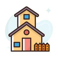 Rural House vector Fill outline Icon.Simple stock illustration stock.EPS 10