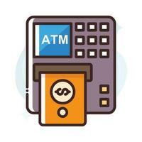 Atm Withdrawal vector Fill outline Icon.Simple stock illustration stock.EPS 10