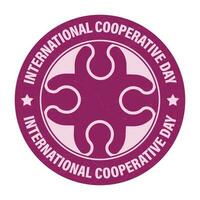 International Day of Cooperatives Design, Build a Beter World Badge, Campaign, Banner, Logo, Seal, Emblem, Stamp, Emblem, Tshirt, Poster, Greeting Card Vector Illustration