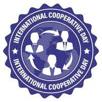 International Day of Cooperatives Design, Build a Beter World Badge, Campaign, Banner, Logo, Seal, Emblem, Stamp, Emblem, Tshirt, Poster, Greeting Card Vector Illustration