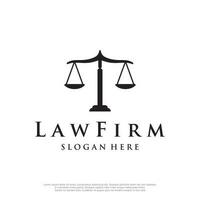 Law firm and attorney Logo.Justice template with pillar, sword and scales concept.Vector illustration. vector