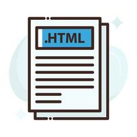 HTML File vector Fill outline Icon.Simple stock illustration stock.EPS 10