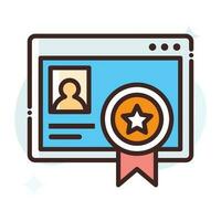 Certified Web vector Fill outline Icon.Simple stock illustration stock.EPS 10