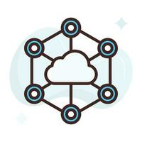 Cloud Sharing vector Fill outline Icon.Simple stock illustration stock.EPS 10