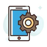Mobile Settings vector Fill outline Icon.Simple stock illustration stock.EPS 10