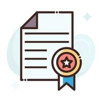 Certificate vector Fill outline Icon.Simple stock illustration stock.EPS 10