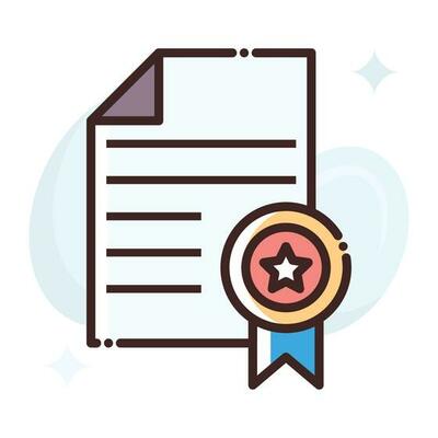 Certificate vector Fill outline Icon.Simple stock illustration stock.EPS 10