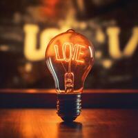 Love light bulb. Illustration photo