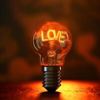 Love light bulb. Illustration photo