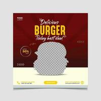 Vector delicious burger todey best deal and flyer template