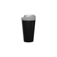 3d render estilo bodum viagem caneca ícone dentro cinzento e Preto cor. png