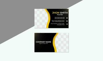 Luxuries modern business card template design, simple and clean with black and gold color. vector