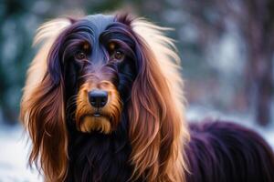 Portrait of a beautiful Afghan hound. photo