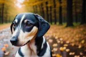 linda galgo. retrato de un hermosa galgo perro jugando en el parque. generativo ai foto