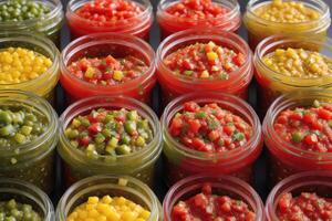 Homemade salsa. Bowls with salsa and nachos on grey background .tortilla chips. photo