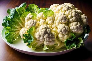 Cauliflower on a black background. Vegetarianism and healthy eating. healthy food concept. photo