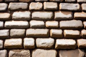 Background of stone wall texture. Close up of gray stone wall. photo